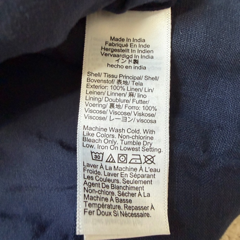 J. Crew Crewneck navy vest in linen, size 2 - Picture 4 of 4